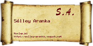 Sélley Aranka névjegykártya